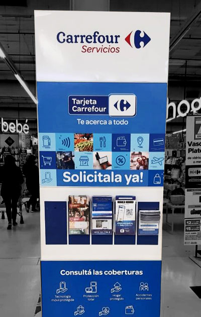 decoracion de terminales carrefour para punto de venta 