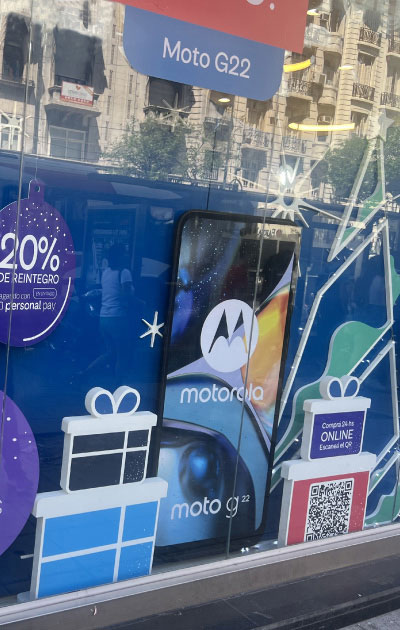 decoracion de vidrieras para telecom 